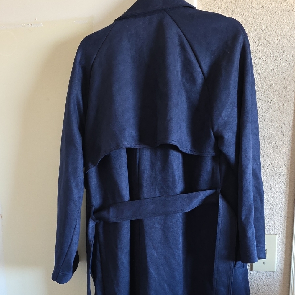 A New Day Faux Suede Trench • Navy - Picture 8 of 9